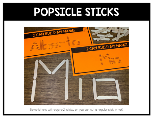 Editable Name Practice Fine Motor Name Activities Popsicle Sticks Name Mats | Printable Classroom Resource | One Sharp Bunch