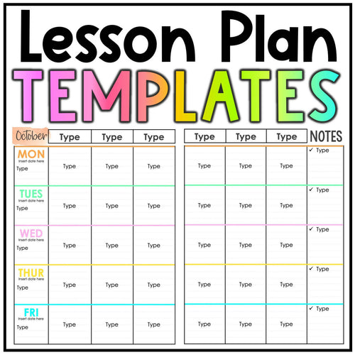 Lesson Plan Templates by Miss West Best