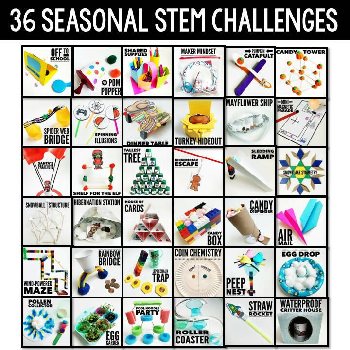 STEM Challenges and Activities for the Entire Year BUNDLE (K-5th Grade) Teach Outside the Box | Brooke Brown