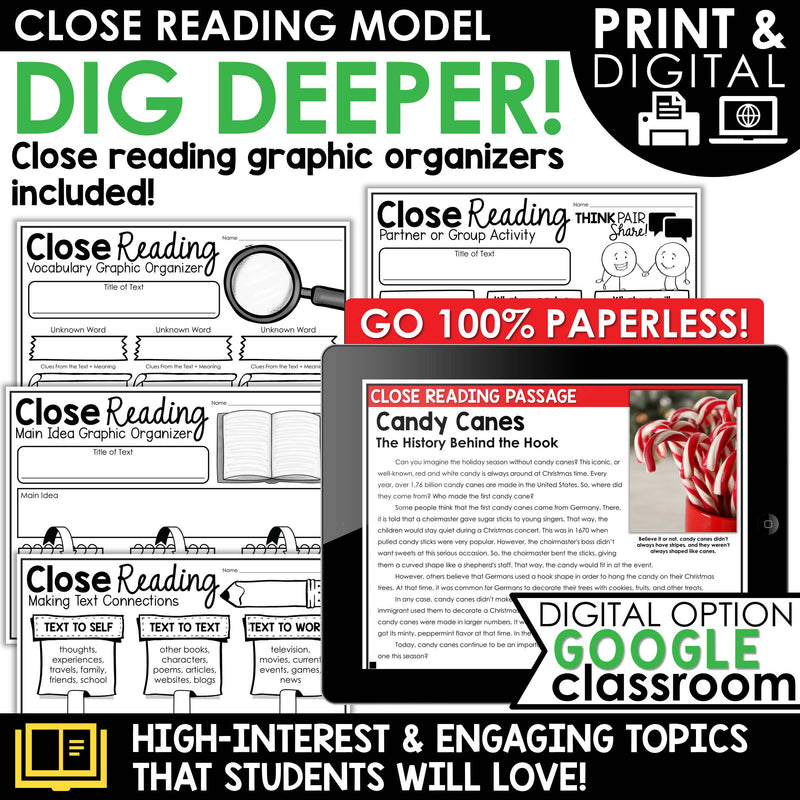 Christmas Activities Differentiated Reading Comprehension Passages BUNDLE