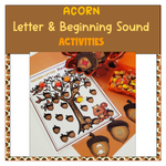 Acorn Themed Letter & Beginning Sounds Activity Pack | Printable Classroom Resource | Little Journeys in PreK and K