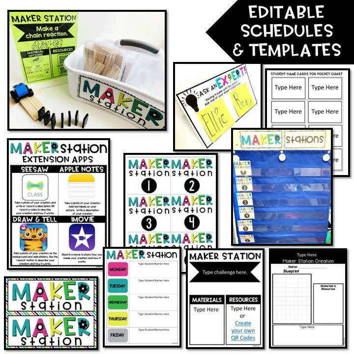 Maker Stations for Makerspaces - Makerspace & STEM Activities (K-5th Grade) Teach Outside the Box | Brooke Brown