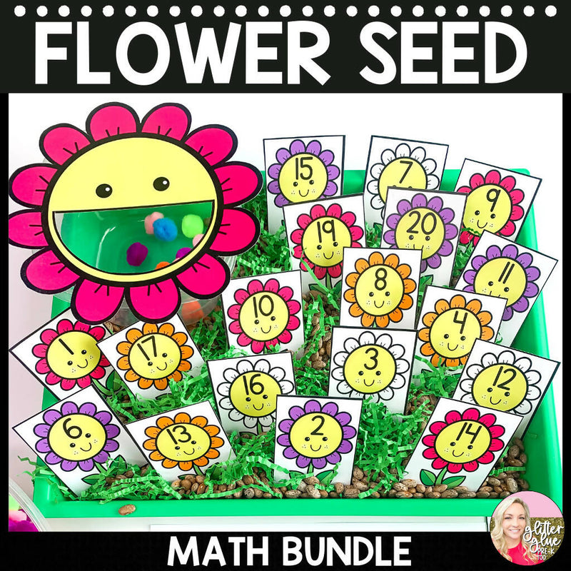 Flower Seed Math Bundle by Glitter and Glue and Pre-K Too