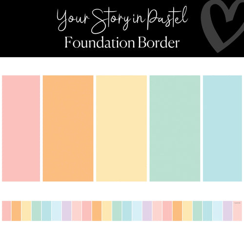 Rainbow Striped Border Foundation Border Pastel Classroom Border by Flagship