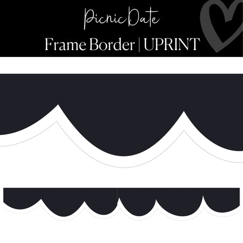Digital Printable Classroom Black and White Frame Border by UPRINT