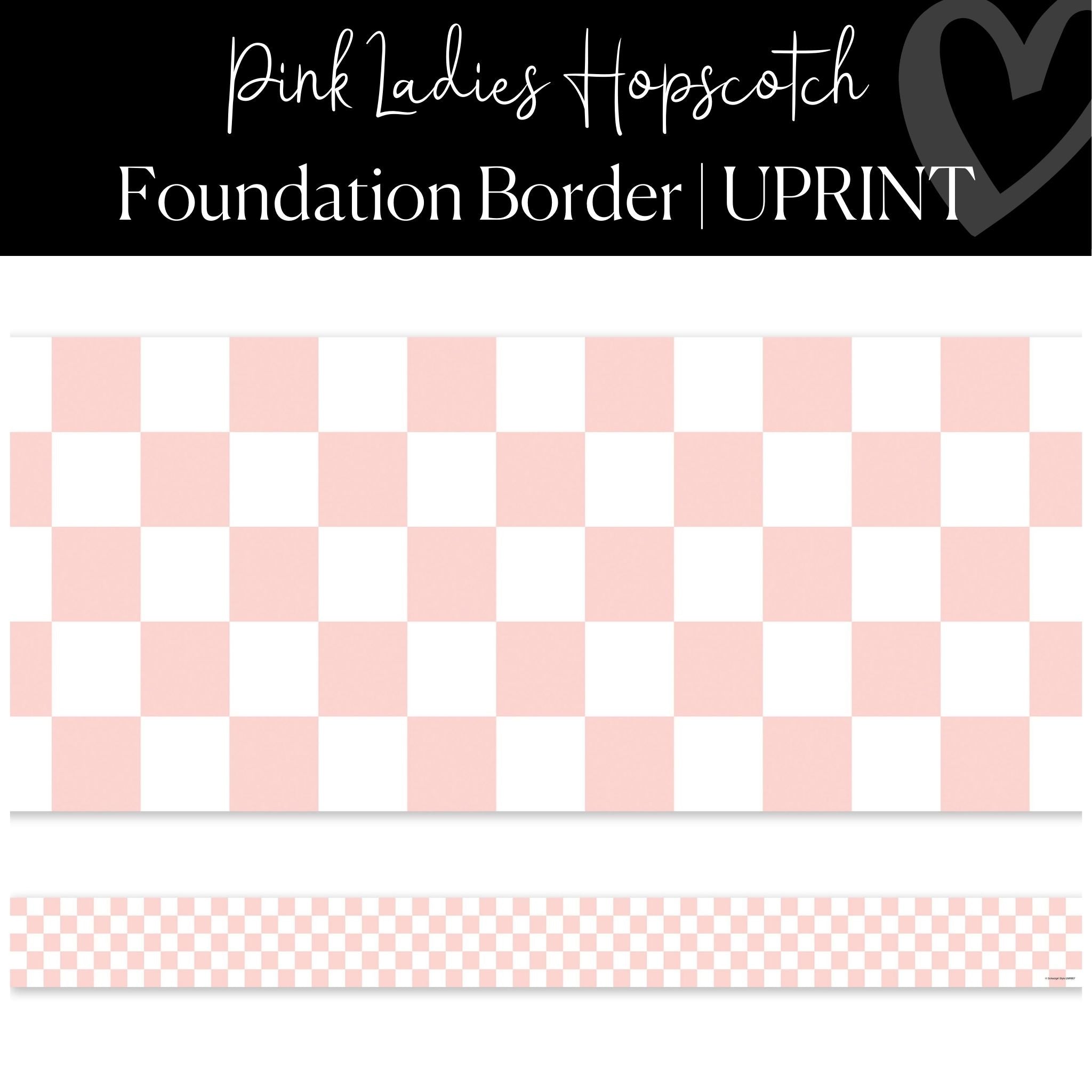 Pink and White Checkered Straight Border, Classroom Border