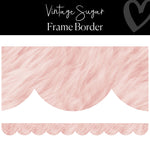 Retro Classroom Decor Textured Pink Scallop Border Frame Border 