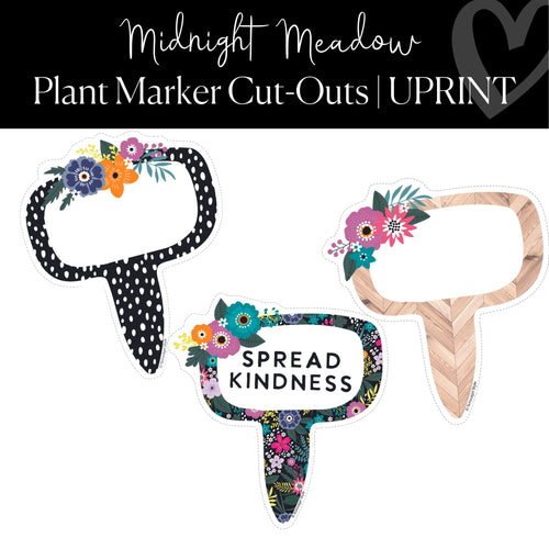 midnight meadow plant marker cut-outs