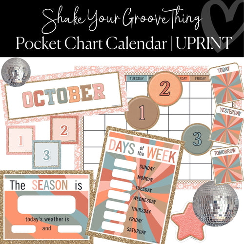 Printable Pocket Chart Calendar Classroom Decor Shake Your Groove Thing by UPRINT