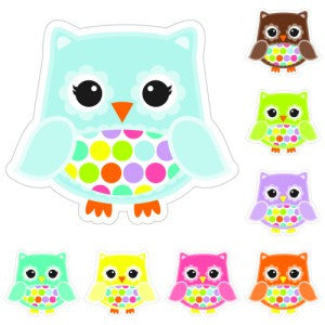 Bright Owl Polka Dot Cut Out Bright Owls by UPRINT