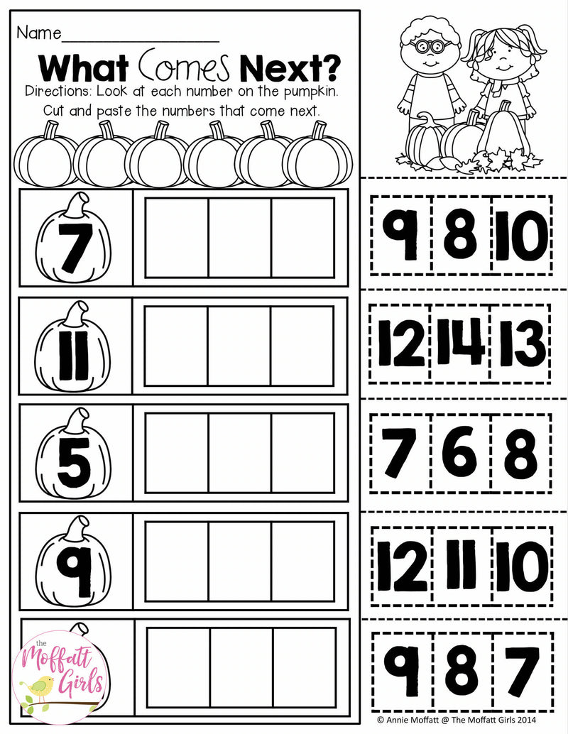 Kindergarten October NO PREP Packet | Printable Classroom Resource | The Moffatt Girls