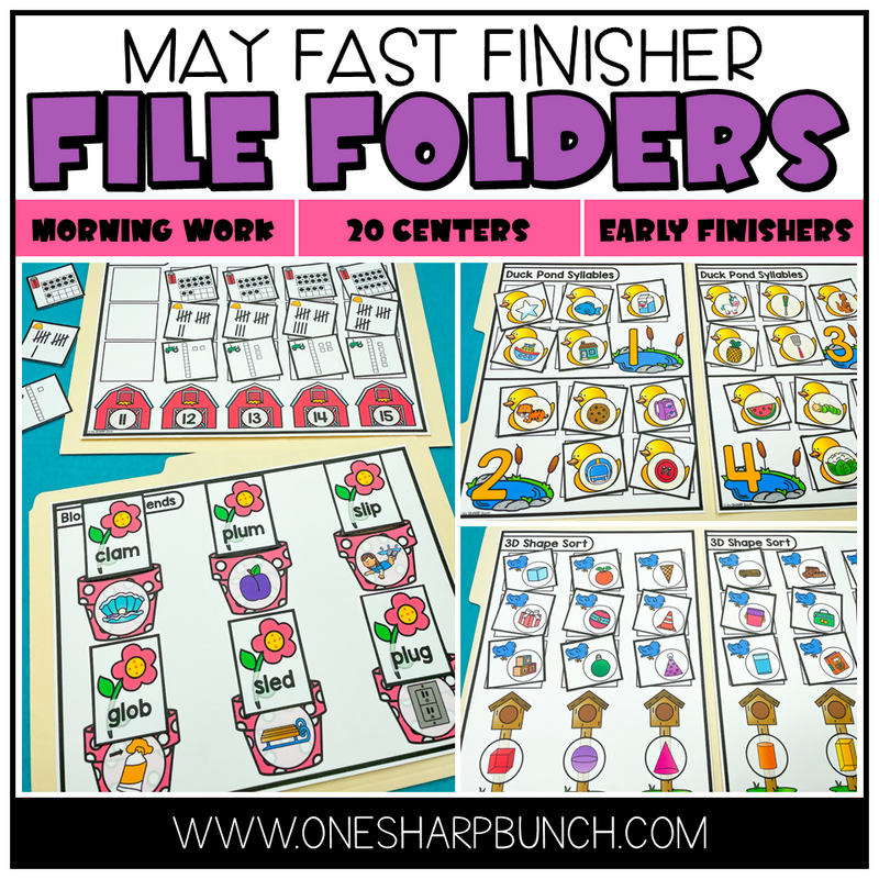 May Fast Finishers File Folders by One Sharp Bunch