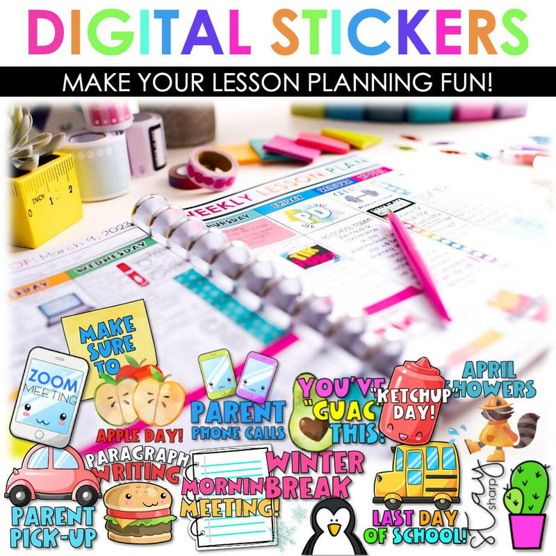 Teacher & Educator School Year Planner Stickers - Tori Grant Designs