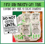 First Day Msytery Gift Tags Editable Gift Tags to Excite Students by Mrs. Munch's Munchkins
