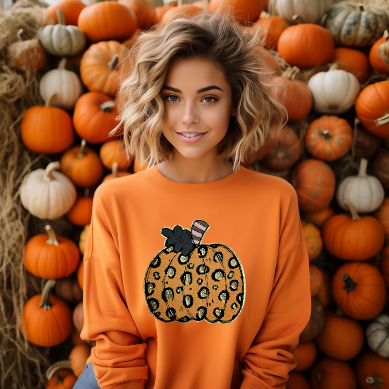 chenille pumpkin patch shirt