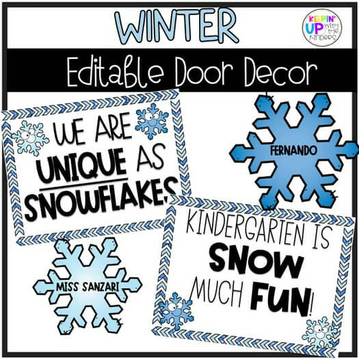 Winter Door Decorating! | Printable Classroom Resource | Keepin up with the Kinders