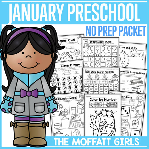 Preschool January No Prep Packet by The Moffatt Girls