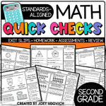 2nd Grade Math Quick Checks Exit Slips Homework Assessments and Review by Joey Udovich