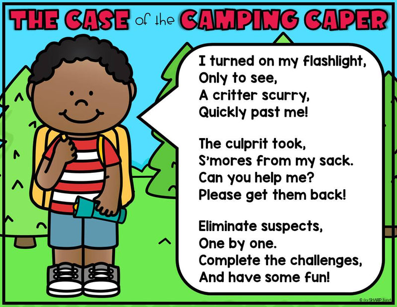 Digital End of the Year Camping Theme Day - Digital Escape Room Activities
