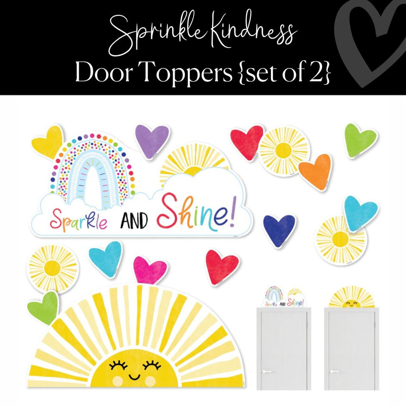 Classroom Door Toppers Rainbow and Sunshine Classroom Decor by ULitho