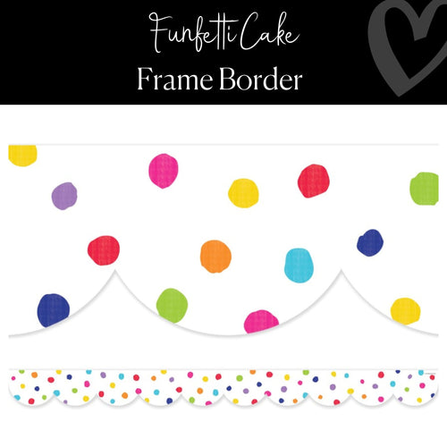 Rainbow Painted Dot Scallop Border Frame Border Rainbow Classroom Decor  by Flagship
