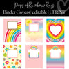 Editable and Printable Binder Covers and Spines Classroom Decor and Organization Pops of Rainbow Rays by UPRINT 