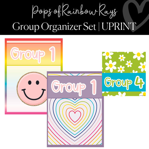 Printable Group Organizer Set Pops of Rainbow Rays by UPRINT