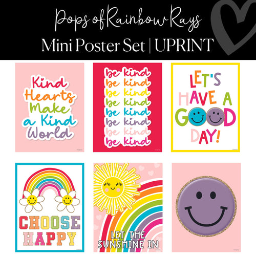 Printable Classroom Poster Classroom Decor Pops of Rainbow Rays by UPRINT