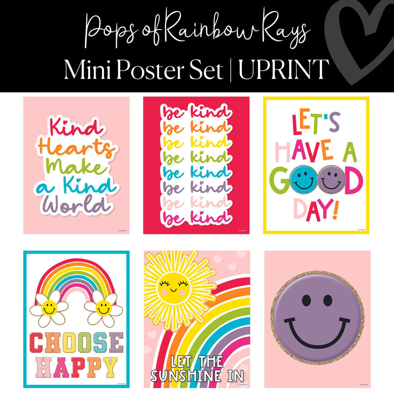 Printable Classroom Poster Classroom Decor Pops of Rainbow Rays by UPRINT