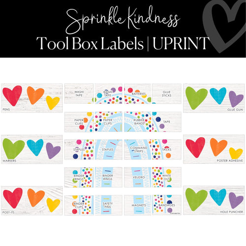 Editable Teacher Tool Box Labels Printable Classroom Decor Sprinkle Kindness By UPRINT