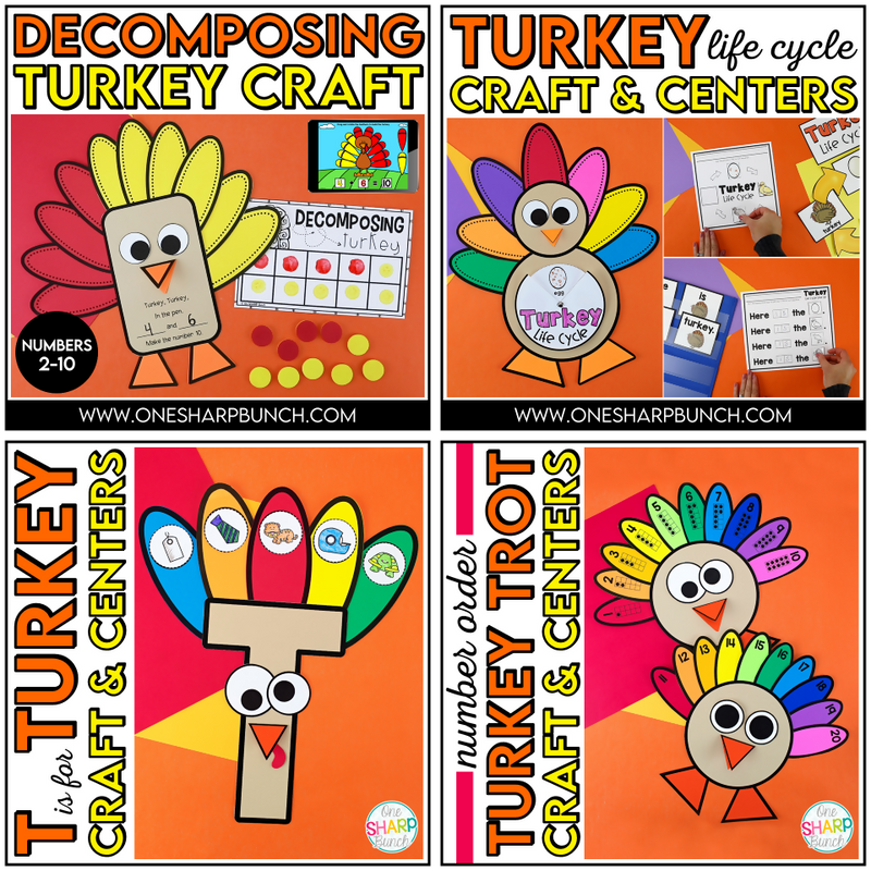 Turkey Craft Bundle Turkey Life Cycle | Printable Classroom Resource | One Sharp Bunch