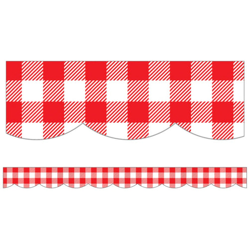 Red and White Gingham Classroom Bulletin Board Border By Schoolgirl Style