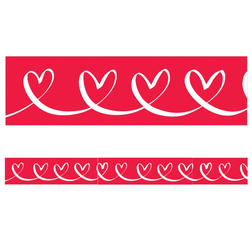 Red Heart Shell Border Colorful Heart Borders