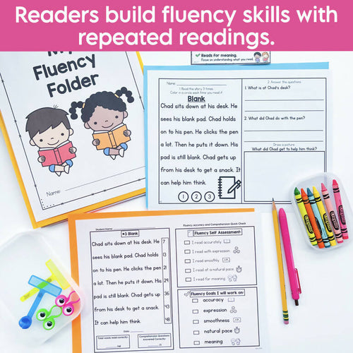 1st Grade Decodable Reading Fluency Passages with Comprehension Questions