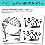 Back to School Bulletin Board the King and Queen of Kindergarten Self Portraits