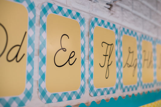 Alphabet Letters - Cursive | Hello! Sunshine Coral | UPRINT | Schoolgirl Style