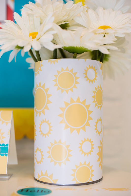 Can Covers | Hello! Sunshine Coral | UPRINT | Schoolgirl Style