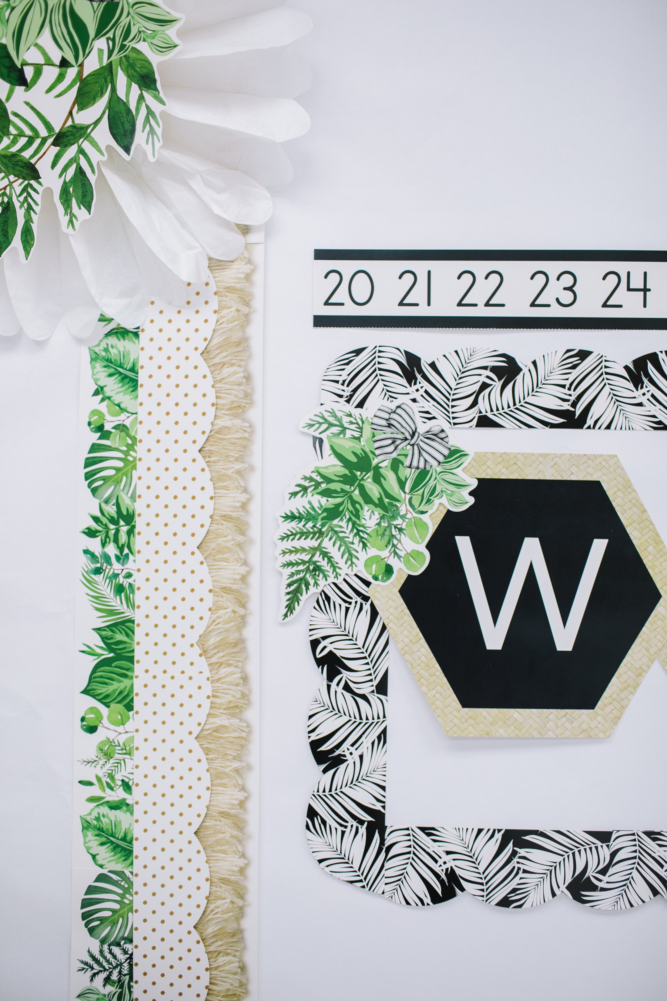 Black and White Fern  | Bulletin Board Border | Simply Boho | Schoolgirl Style