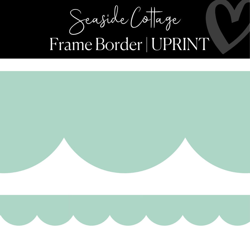 Printable Classroom Boarder Green Border Seaside Cottage Frame Border by UPRINT