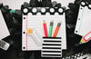 Notebook Paper and Pencils | Classroom Cutouts | Black, White and Stylish Brights | Schoolgirl Style