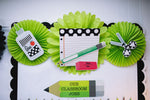 Stylish Supplies |  Classroom Mini Bulletin Board Set | Black, White and Stylish Brights | Schoolgirl Style