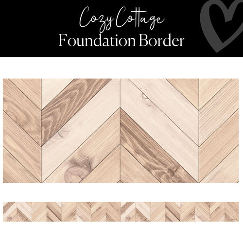 Wood Classroom Border Foundation Border Herringbone Pattern by Flagship