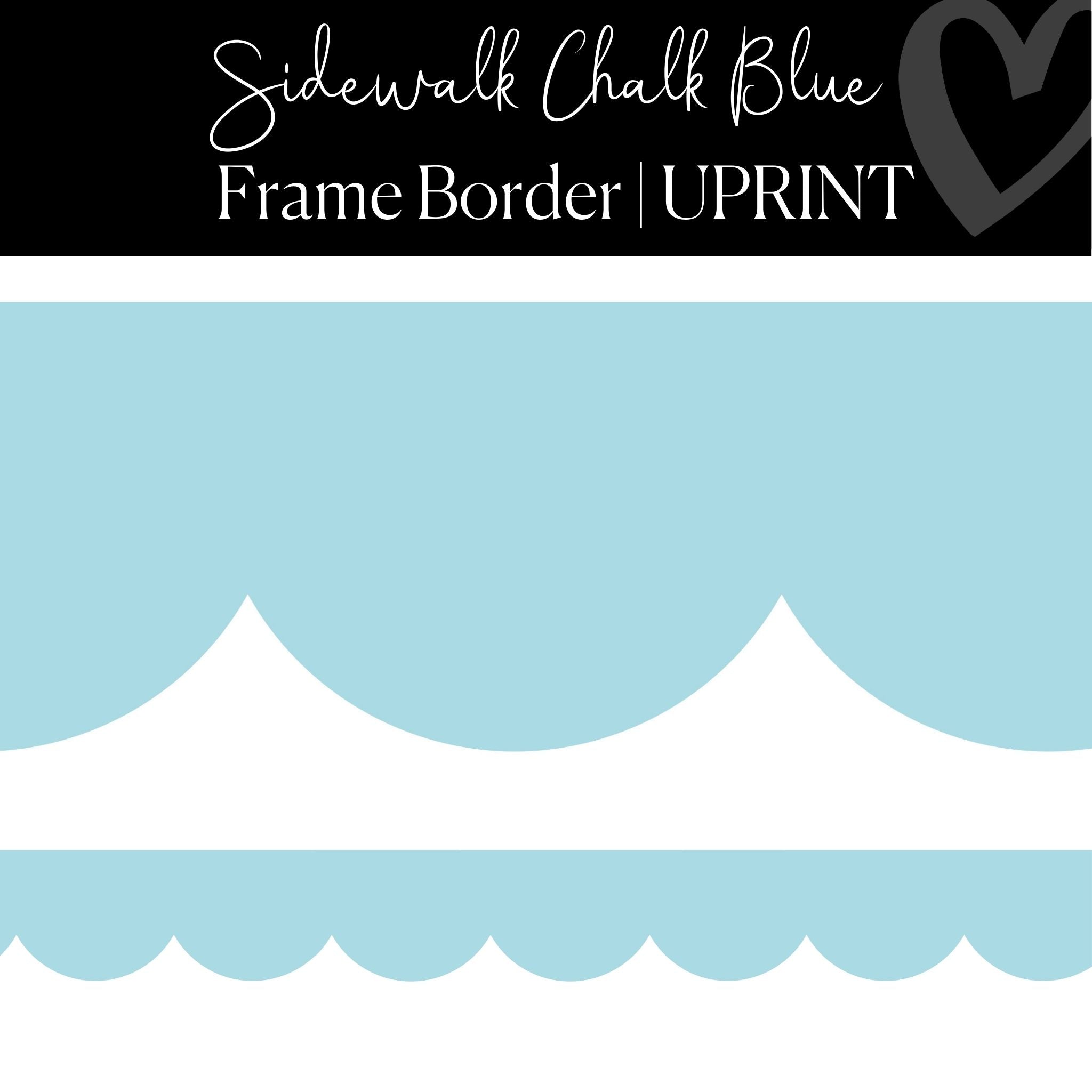 Blue Scallop Border, Classroom Border, Sidewalk Chalk Blue Frame Bord