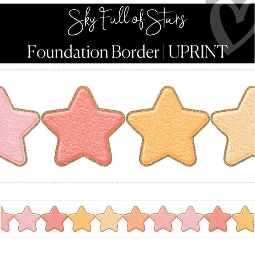Printable Classroom Border Retro Star Straight Border Sky Full of Stars by UPRINT