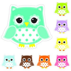 Small Polka Dot Cut Out Bright Owls by UPRINT