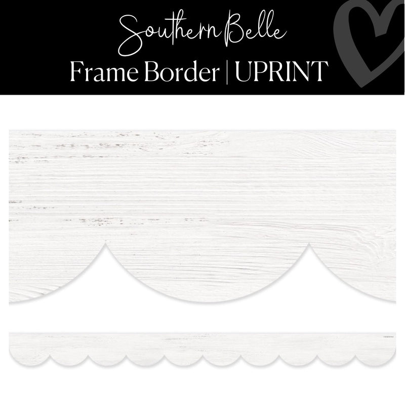 Printable Classroom Frame Border Shiplap Scallop Border by UPRINT