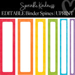 editable rainbow binder spines