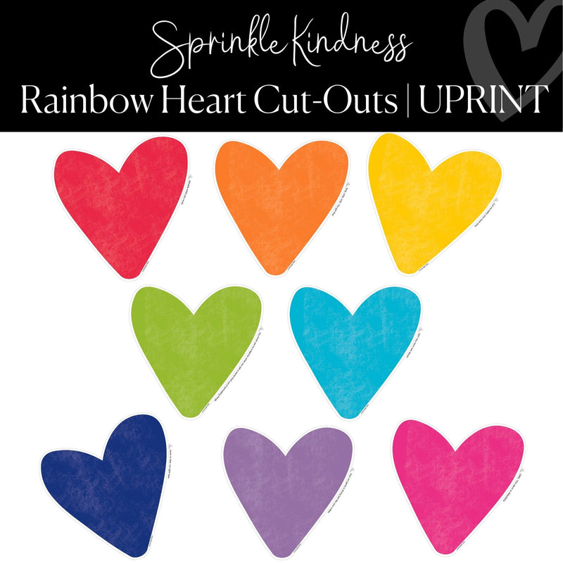 Printable Heart Cut-Out Rainbow Classroom Decor XL Cut-out by UPRINT