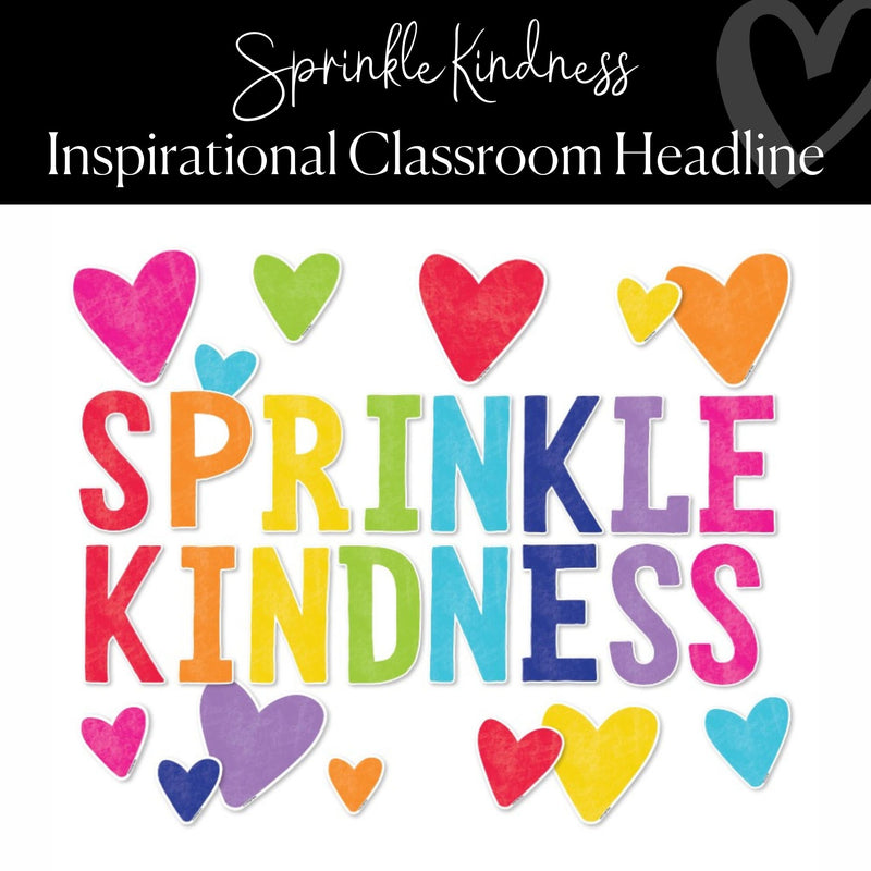 Bulletin Board Letters Sprinkle Kindness Inspirational Classroom Headline  by ULitho