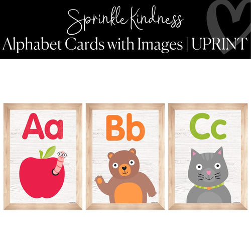 Printable Alphabet Poster with Images Classroom Decor Sprinkle Kindness by UPRINT